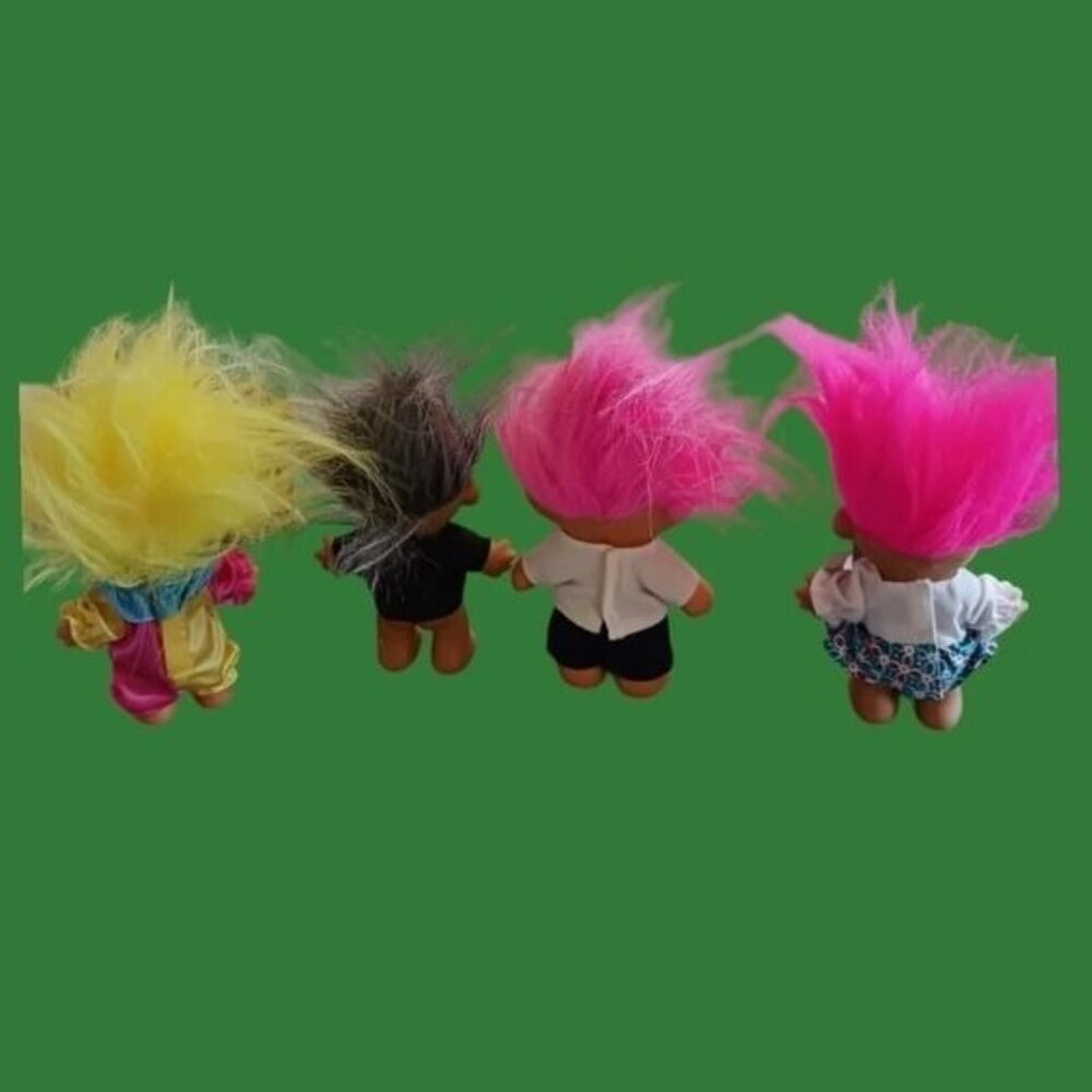 Russ vtg lot of 4 troll dolls vinyl - Picture 2 of 13